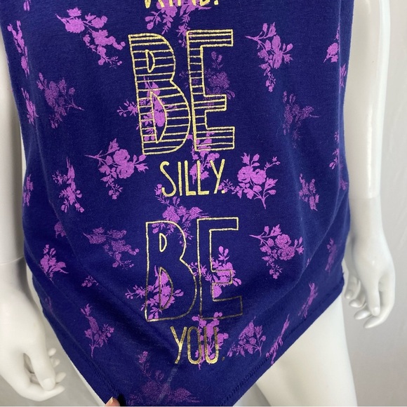 Arizona Jeans Co. Purple & Gold Be Kind Be Silly Be You Floral Tee - Picture 3 of 8